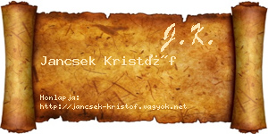 Jancsek Kristóf névjegykártya