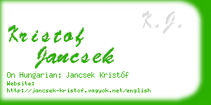 kristof jancsek business card